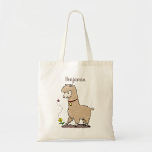 Tote Bag Joli alpaga joyeux avec dessin animé de papillon