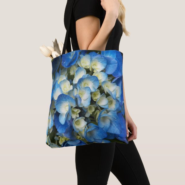 Tote Bag Joli bleu Hydrangea Floral (De près)
