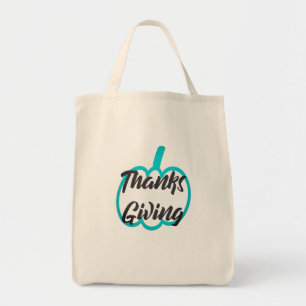 Tote Bag Joli Bon thanksgiving texte avec Citrouille mignon