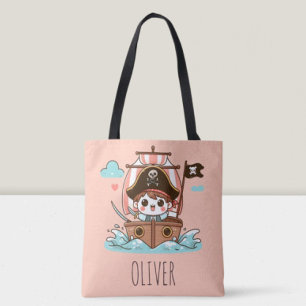 Tote Bag Joli capitaine pirate enfant et navire