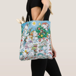 Tote Bag Joli caricature Noël Polaire Ours Penguin Party