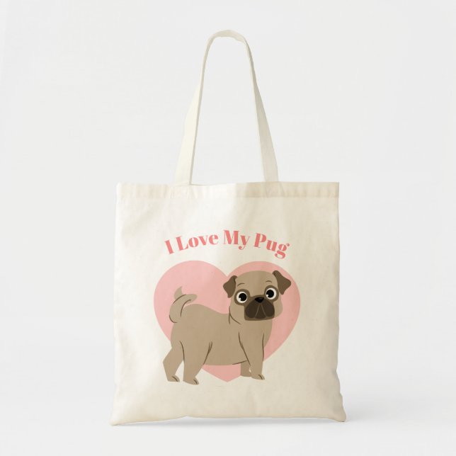 Tote Bag Joli Carlin Chiot "I Love My Carlin" (Devant)