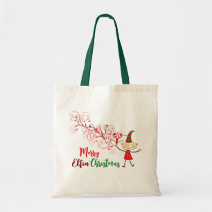 Tote Bag Joli Cartoon Elf Frotle Magique Noël