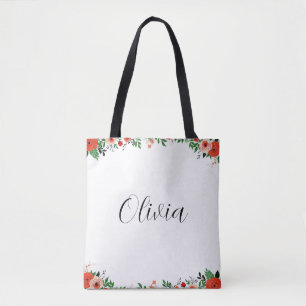 Tote Bag Joli Cartoon Féminin Tendance Feuilles Nom Olivia