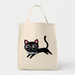 Tote Bag Joli Chat Chaton avec Poisson Cadeau pour Filles