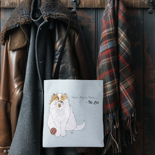Tote Bag Joli chat persan fluffy drôle miaou bleu