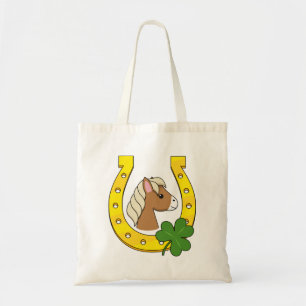 Tote Bag Joli Cheval Brown avec Chaussure de Cheval d'Or, S