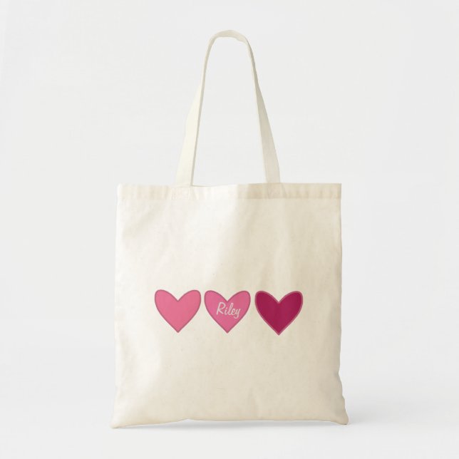 Tote Bag Joli Coeur rose Saint-Valentin (Devant)