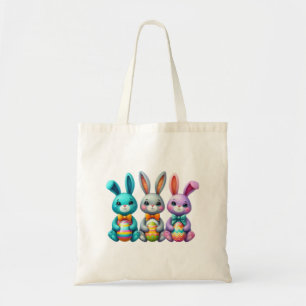 Tote Bag Joli, coloré 3 lapin de Pâques