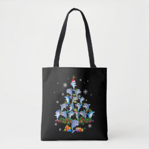Tote Bag Joli dauphin de Noël Animal de compagnie Dolphin L