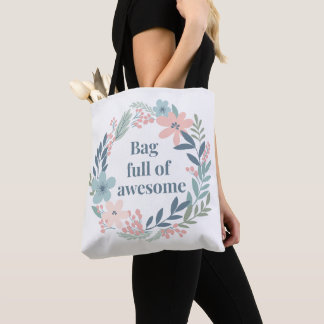 Tote Bag Joli design floral, cadeau de citation positive po