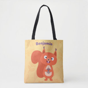 Tote Bag Joli dessin animé d'écureuil roux