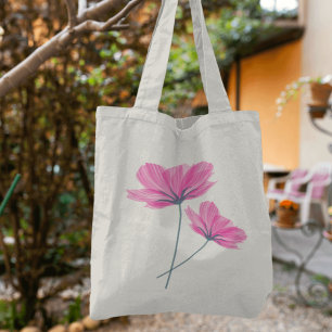 Tote Bag Joli dessin de fleur rose