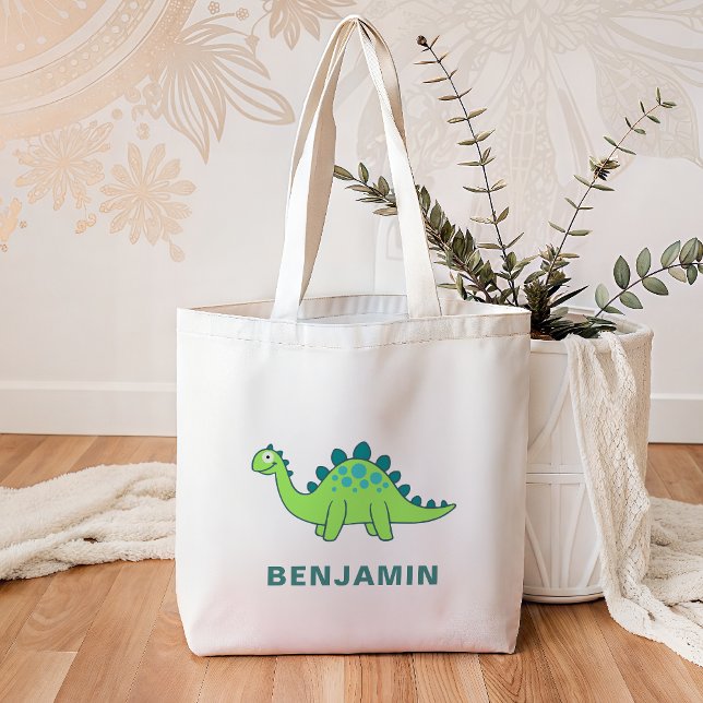 Tote Bag Joli Dinosaure Vert Enfants (Créateur téléchargé)