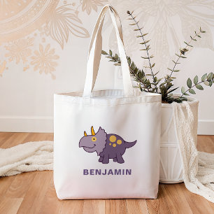 Tote Bag Joli dinosaure violet pour enfants