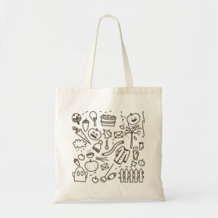 Tote Bag Joli Doodle Halloween Motif sans couture, Hallowee