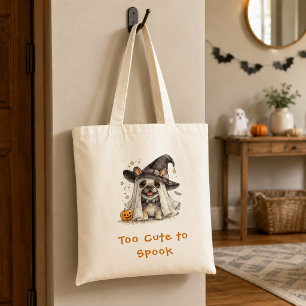 Tote Bag Joli fantôme d'Halloween de Bouledogue Français so