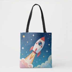 Tote Bag Joli fusée spatiale décollant