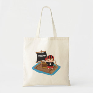 Tote Bag Joli Garçon Pirate Avec Bandana, Raft Nom Des Enfa