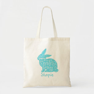 Tote Bag Joli Grotte de Pâques Chasse Oeufs Bleu