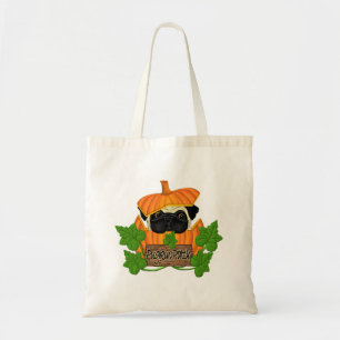 Tote Bag Joli Halloween Carlin d'automne Pugkin Citrouille 