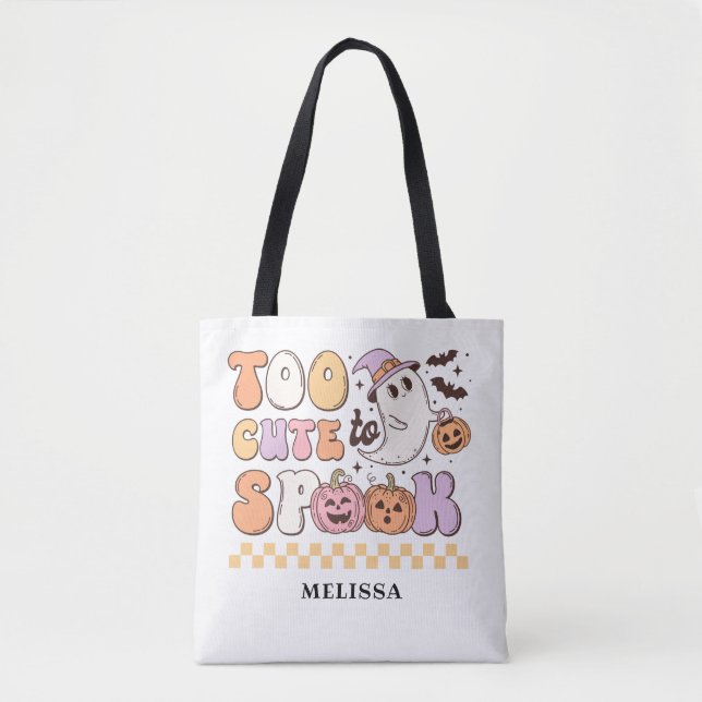 Tote Bag Joli Halloween Rétro Trop Mignonne Pour Parler (Devant)