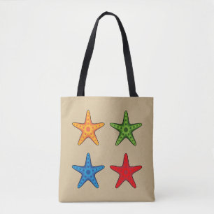 Tote Bag Joli jeu de caricature coloré Starfish