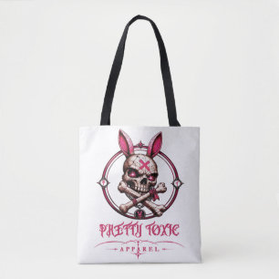 Tote Bag Joli Lapin Crâne Toxique Streetwear Féminin Pastel