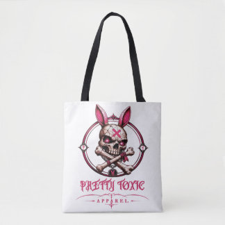 Tote Bag Joli Lapin Crâne Toxique Streetwear Féminin Pastel