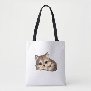 Tote Bag Joli louveteau aux grands yeux se relaxant Animaux