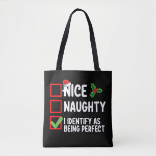 Tote Bag Joli Méchant Je M'identifie Comme étant un Noël Pa