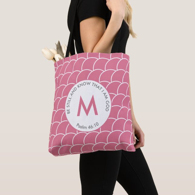 Tote Bag Joli Monogramme rose SOYEZ ENCORE ET CONNAISSEZ Le (De près)