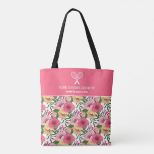 Tote Bag Joli motif rose floral Raquettes de tennis personn