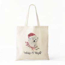 Joli ours polaire à Santa hat Joyeux Noël