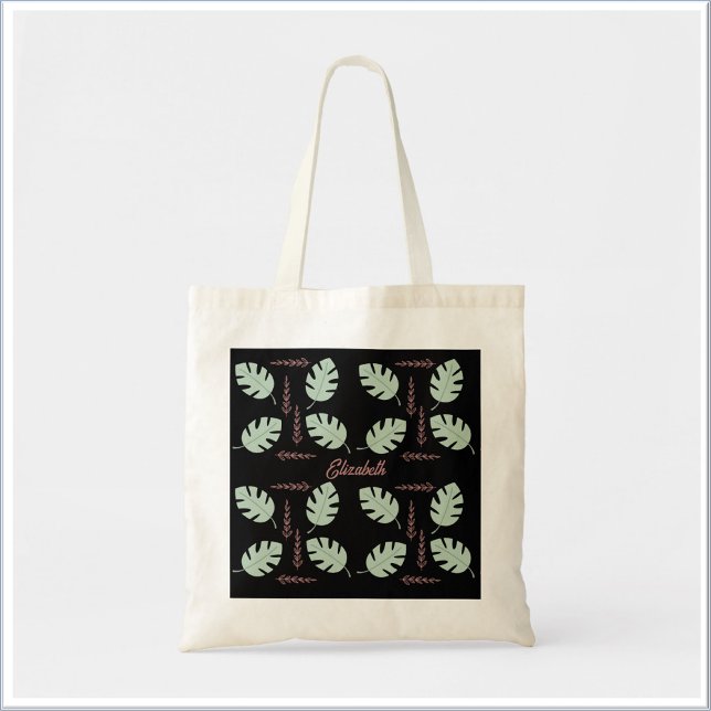 Tote Bag Joli Palm Sage Vert et rose Rose (Créateur téléchargé)
