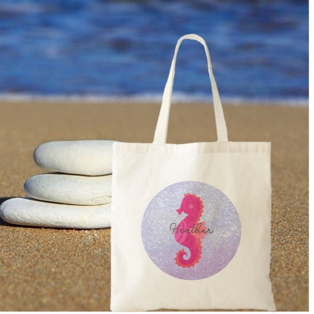 Tote Bag Joli Petit Hippocampe Rose (Créateur téléchargé)