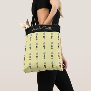 Tote Bag Joli Plante de fleurs bleues tropicales