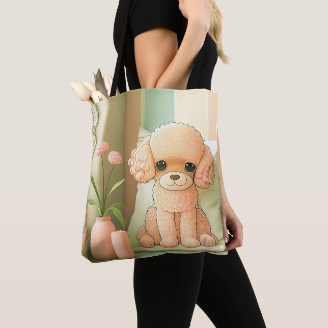Tote Bag Joli Poodé Chien Chien Chien Chien Chiot Artwork | (De près)