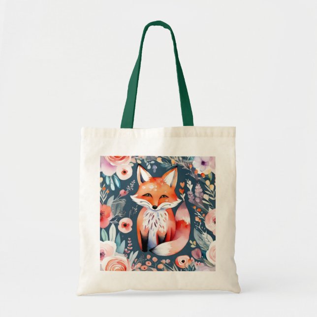 Tote Bag Joli renard floral (Devant)
