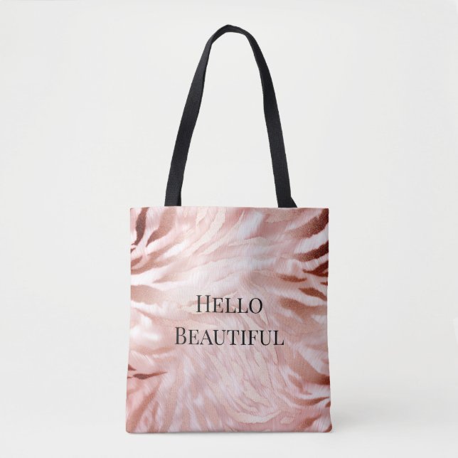 Tote Bag Joli Rose rose vierge Glam Zebra Poster de animal (Devant)