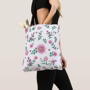 Tote Bag Joli Shabby Chic rose Floral Illustration