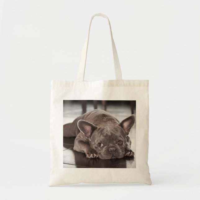 Tote Bag Joli Sleepy Sad Eyes French Bulldog Photo (Devant)