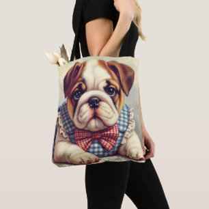 Tote Bag Joli Vintage anglais Bulldog Art