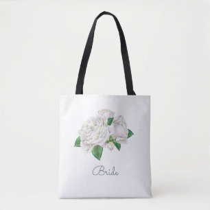 Tote Bag Jolie aquarelle Roses blanches