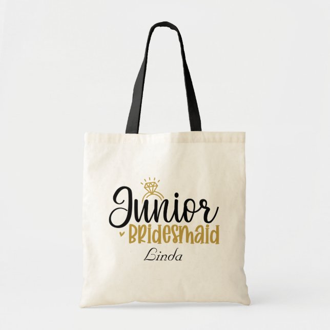 Tote Bag jolie demoiselle d'honneur junior ajouter nom Mari (Devant)