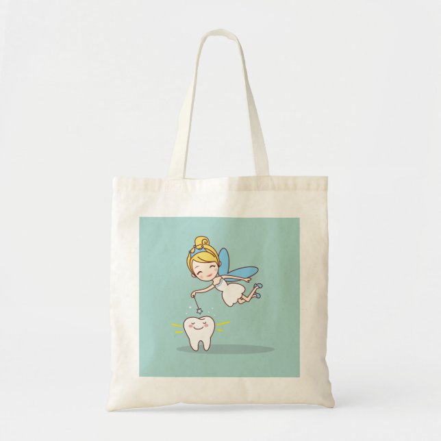 Tote Bag Jolie fée de dent animée (Devant)