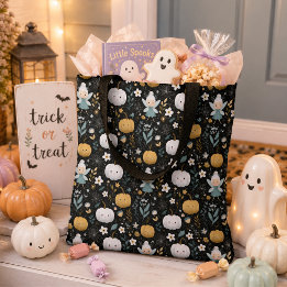 Tote Bag Jolie fée d'Halloween et citrouilles pastel