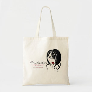 Tote Bag Jolie fille avec cheveux ondulés Icône maquillage