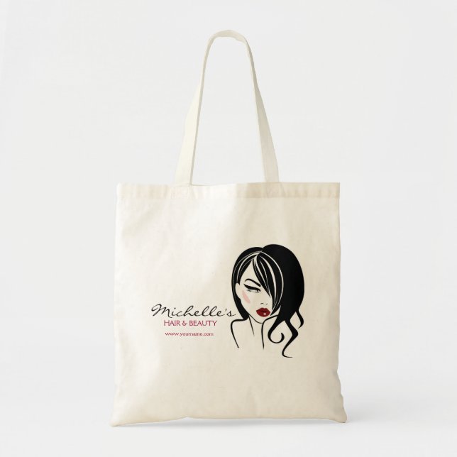 Tote Bag Jolie fille avec cheveux ondulés Icône maquillage (Devant)