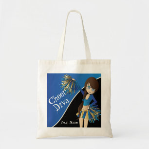 Tote Bag Jolie fille Pom-pom girl en bleu